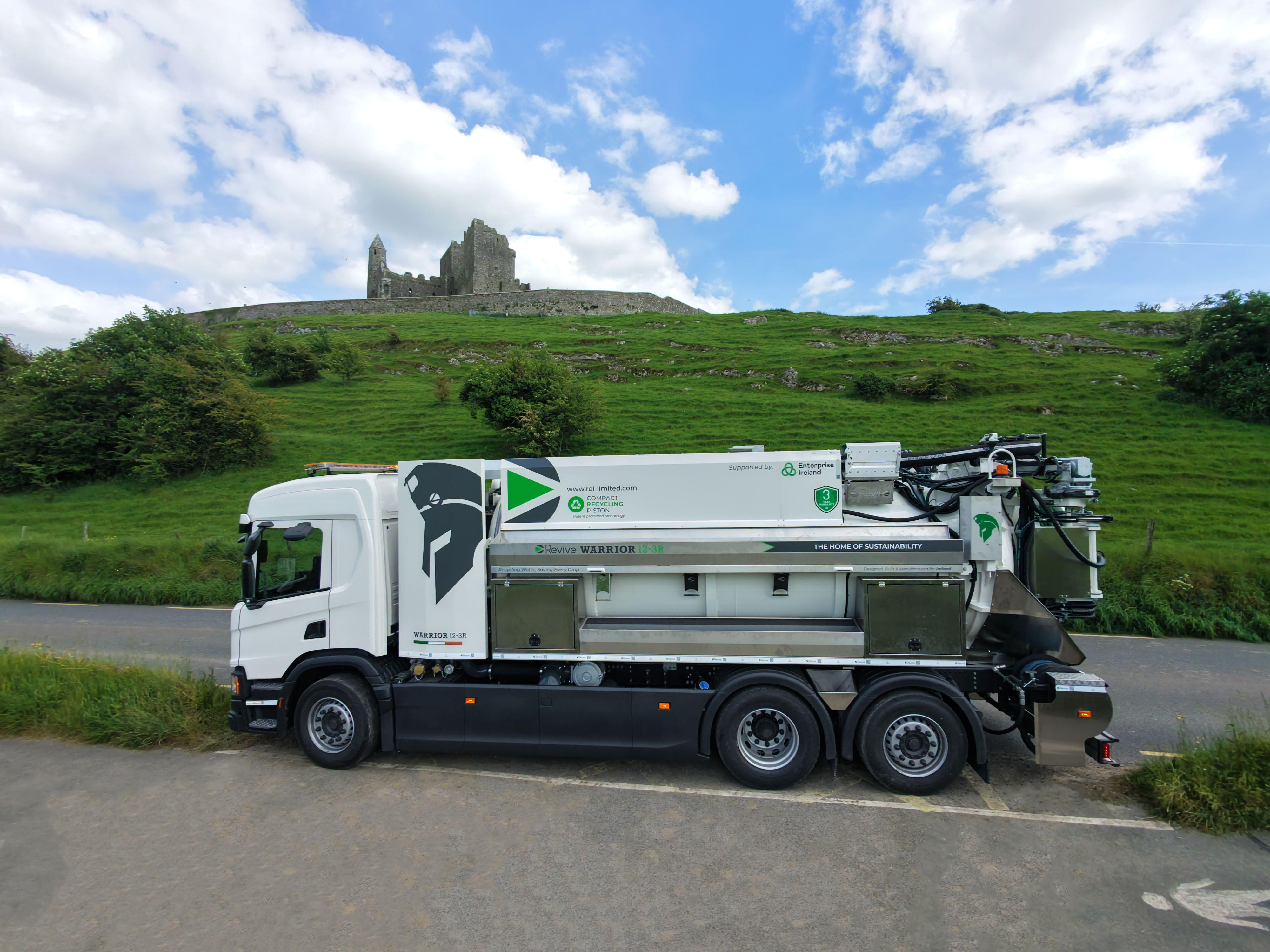 Revive Warrior sewer cleaning truck in action