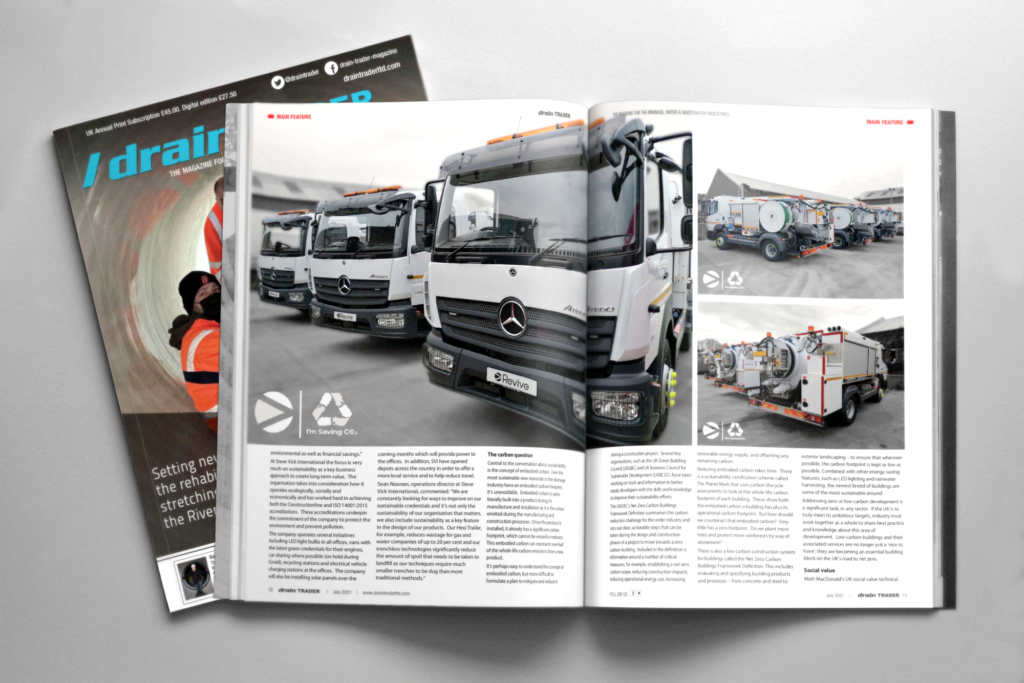 Drain Trader magazine sustainability article